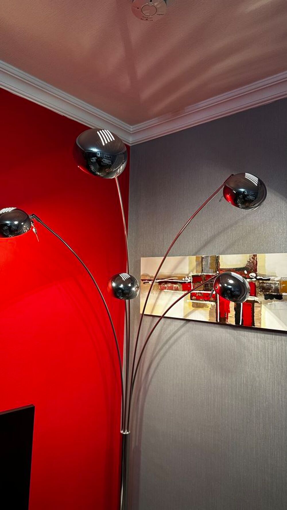 Lampadaire halog&egrave;ne 5 branches avec variateur. Décoration
