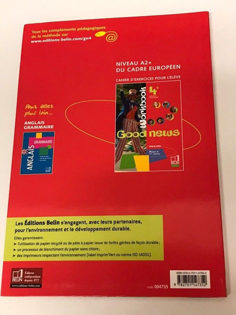 Livre d'anglais Good News 4&egrave;me
Livres et BD