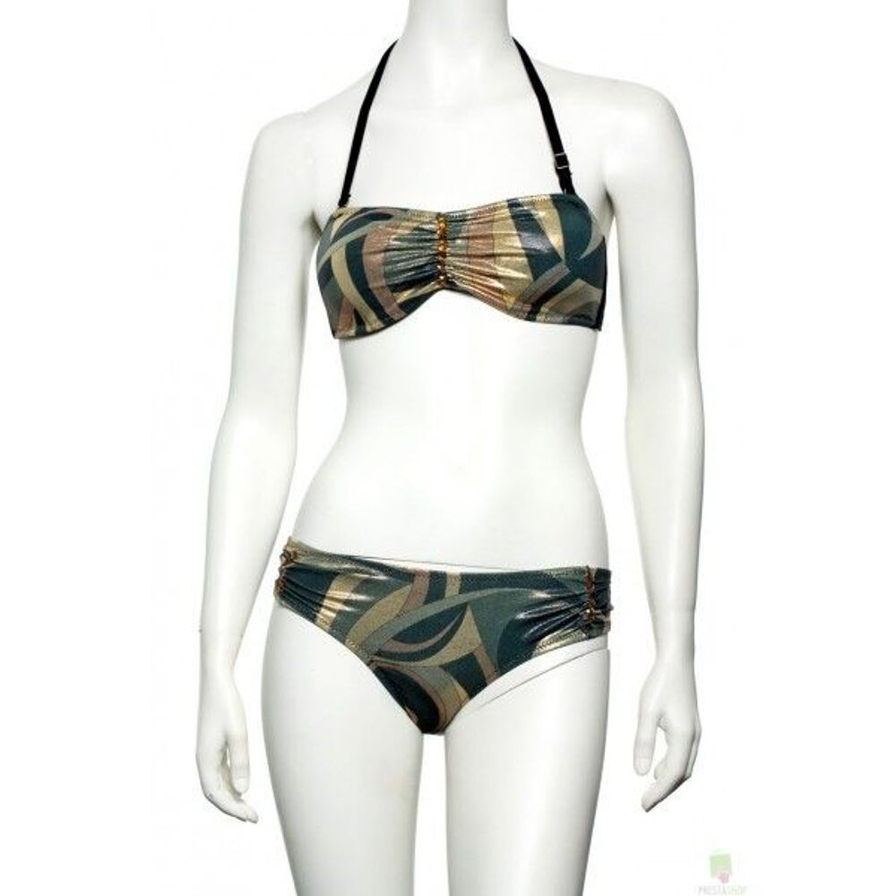 MAILLOT DE BAIN 2 PIECES T 44 _ NEUF _ TISSU " METALLISE " Vêtements