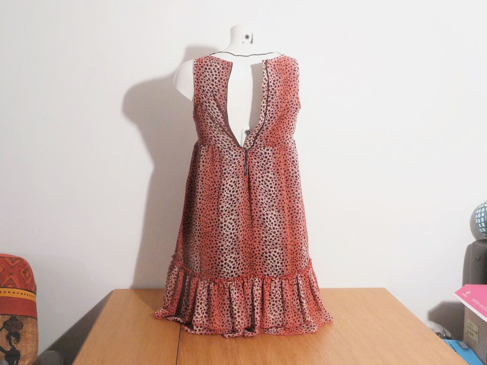 Robe/ Tunique "Panth&egrave;re" Rouge Beige Noir- A Part Ca Vêtements
