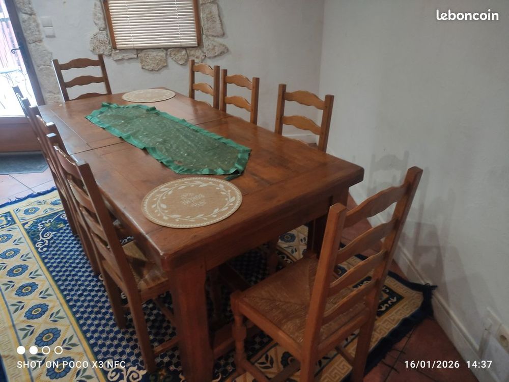 Salle &agrave; manger compl&egrave;te buffet table de ferme 100% ch&ecirc;ne Meubles