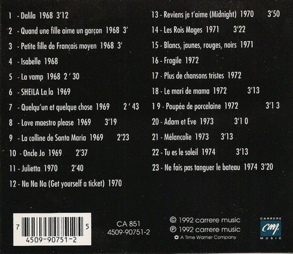 Sheila 1968-1974 CD et vinyles