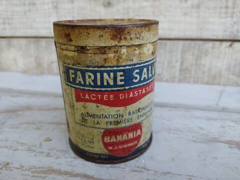 Ancienne Boite Publicitaire Farine Salvy Banania Pharmacie 25 Loches (37)