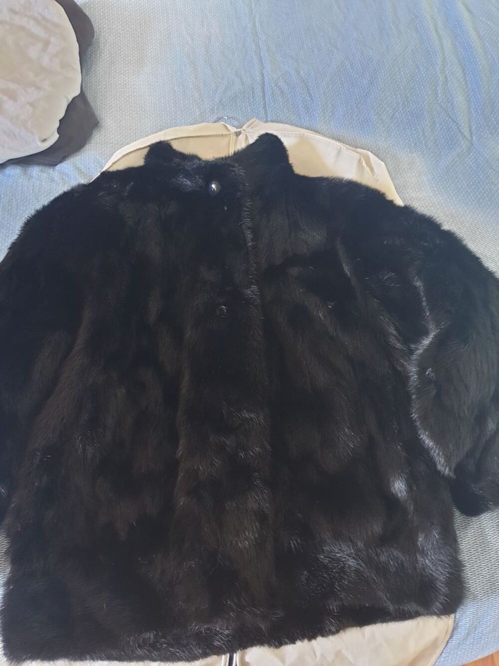 Veste 3/4 vison veritable noir 38/40 Vêtements