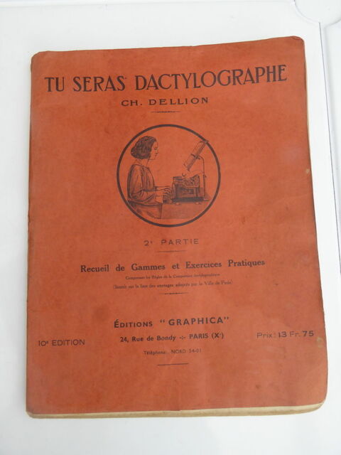 Livre dactylographie et correspondance 1943 10 Bièvres (91)