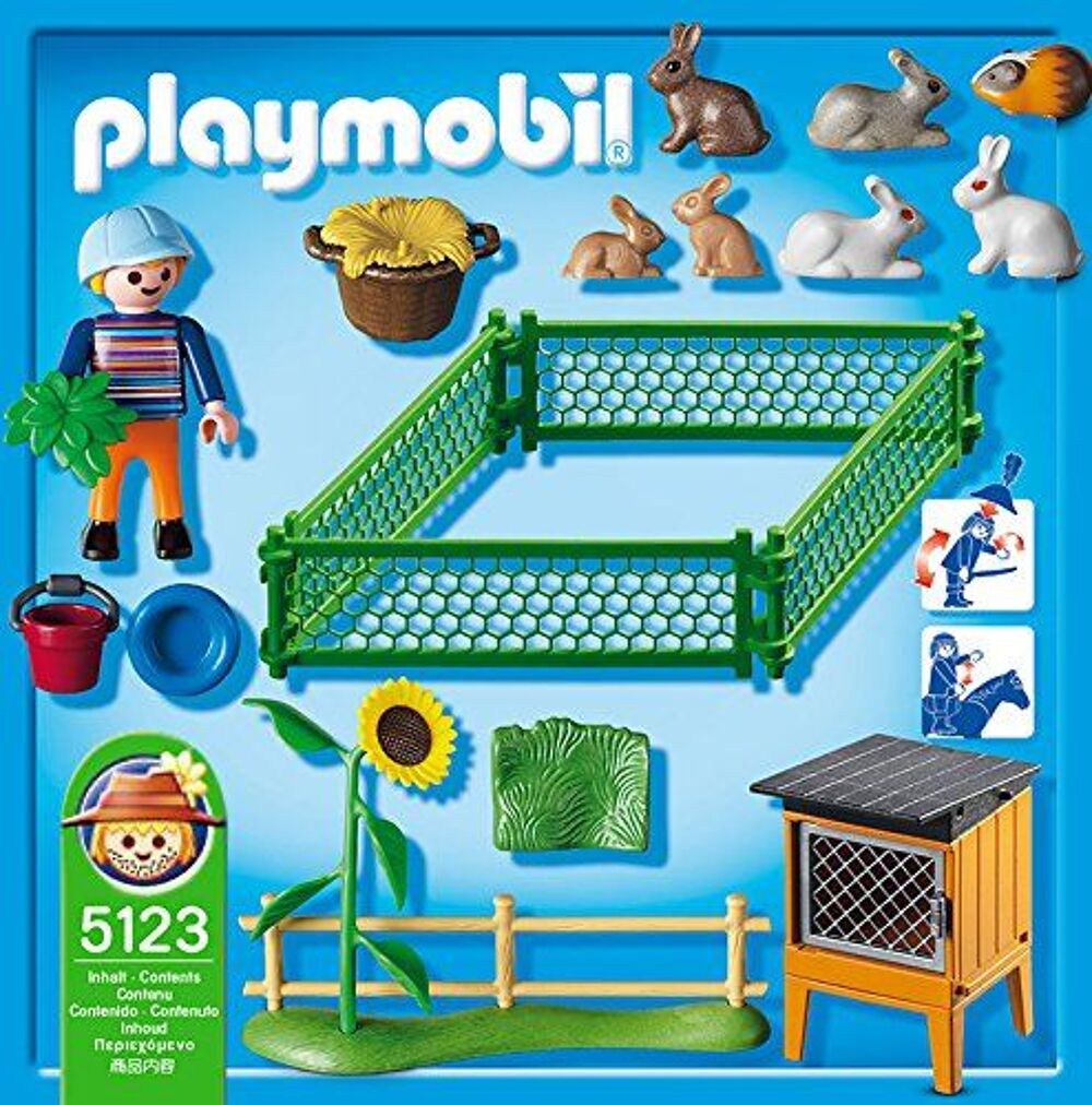 PLAYMOBIL r&eacute;f 5123 : Enclos &agrave; lapin avec enfant Jeux / jouets
