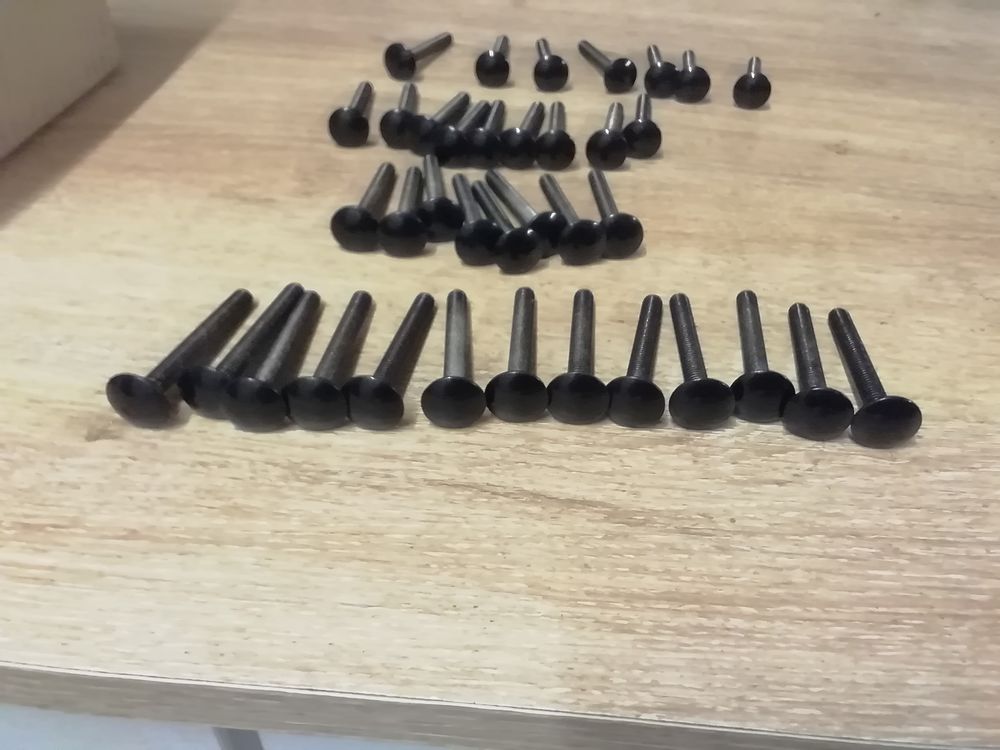 Vis neuves M6 noire 6x50 t&ecirc;te ronde Bricolage