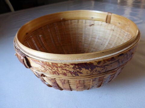 CORBEILLE RONDE en rotin 5 Marlens (74)