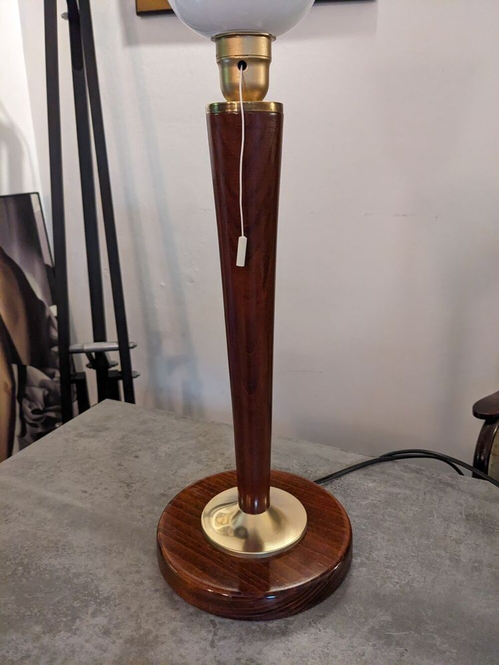 JOLIE LAMPE STYLE MAZDA UNILUX art d&eacute;co vintage 1930 acajou D�coration