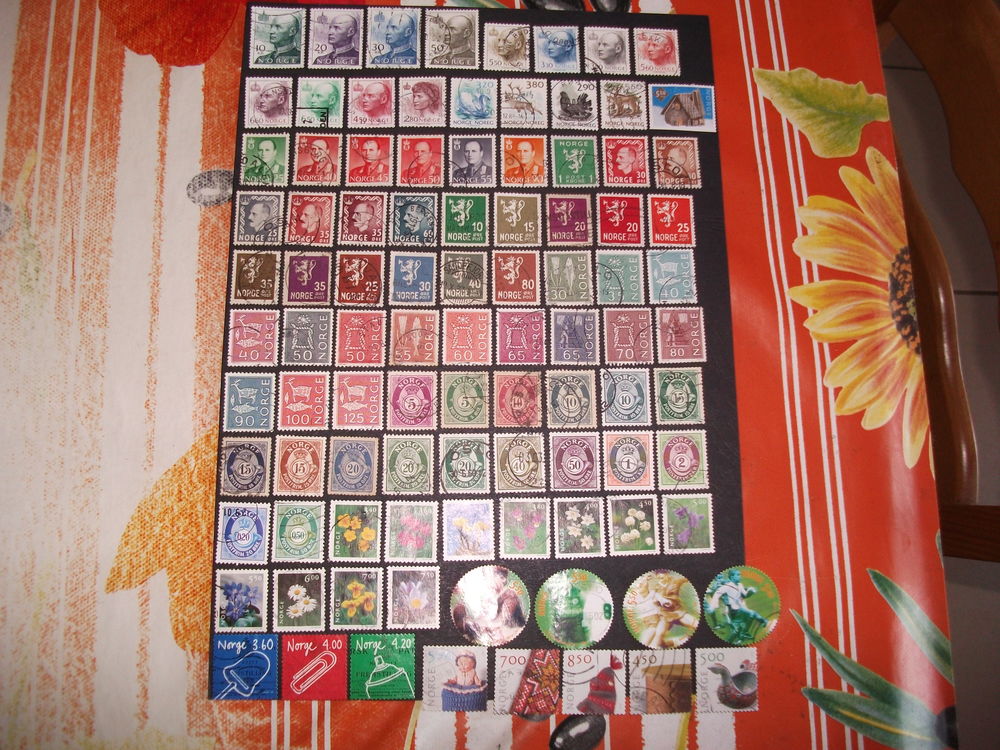 Lot de 162 timbres diff&eacute;rents et oblit&eacute;r&eacute;s de Norv&egrave;ge.
