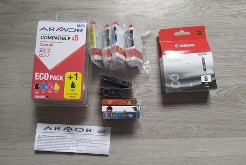 Lots de 15 cartouches cli-8 et pgbk-5 canon 30 Bordeaux (33)