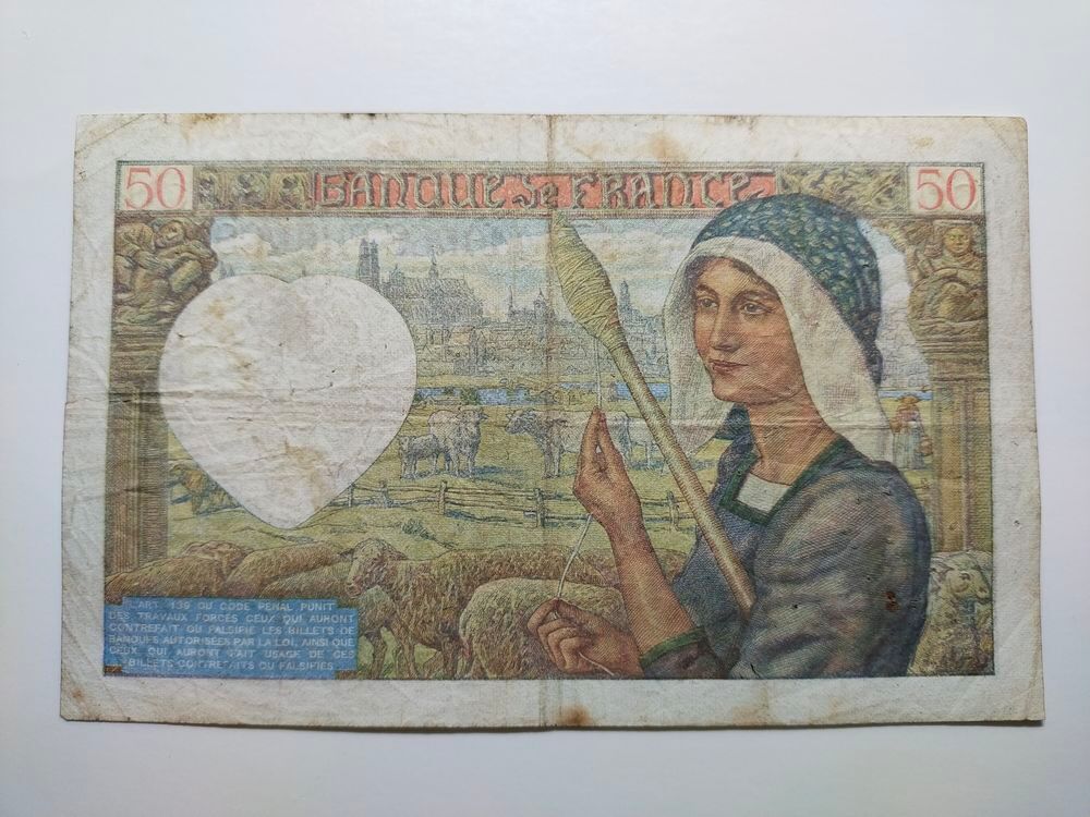 billet de 50 francs "" JACQUES COEUR "" ann&eacute;e 1941 . 