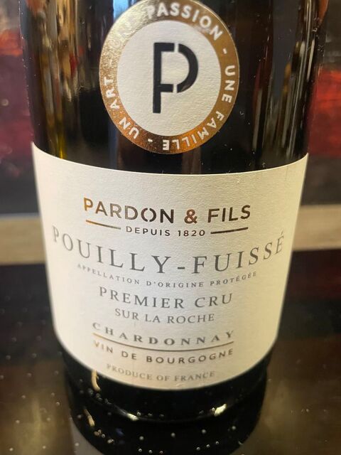 Pouilly-Fuisse 1er cru 2023 Sur La Roche Chardonnay PARDON Vigneux-sur-Seine (91)