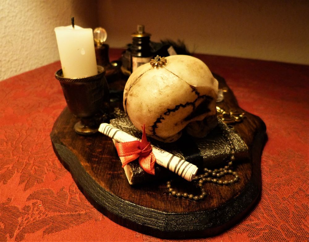 Plateau de Curiosit&eacute;s "GOTHIC VANITY SCENE" Steampunk Décoration
