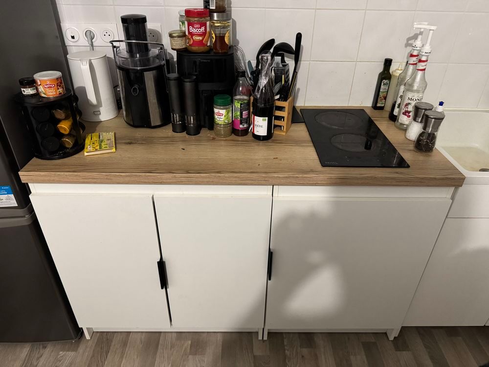 Cuisine 140cm + plaque de cuisson vitroc&eacute;ramique Meubles