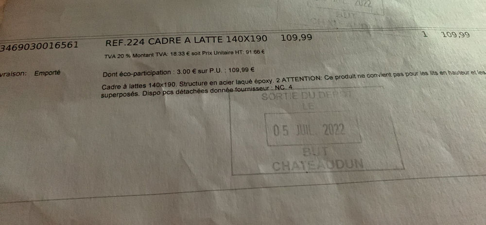Cadre &agrave; lattes Meubles