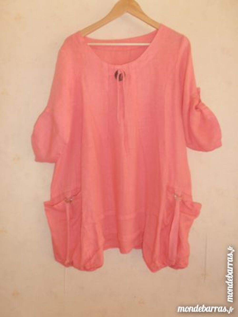 Tunique en lin orange (77) Vêtements