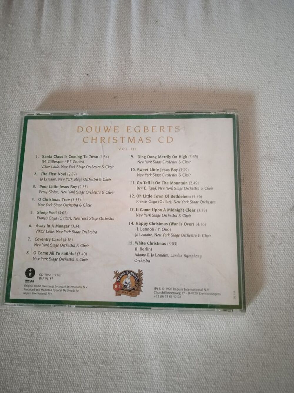 CD Douwe Egberts 
Christmas
1996
Excellent etat
Santa Cl CD et vinyles