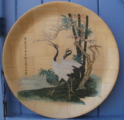 Plateau de service bambou d�cor� de h�rons - Vintage 10 Montauban (82)