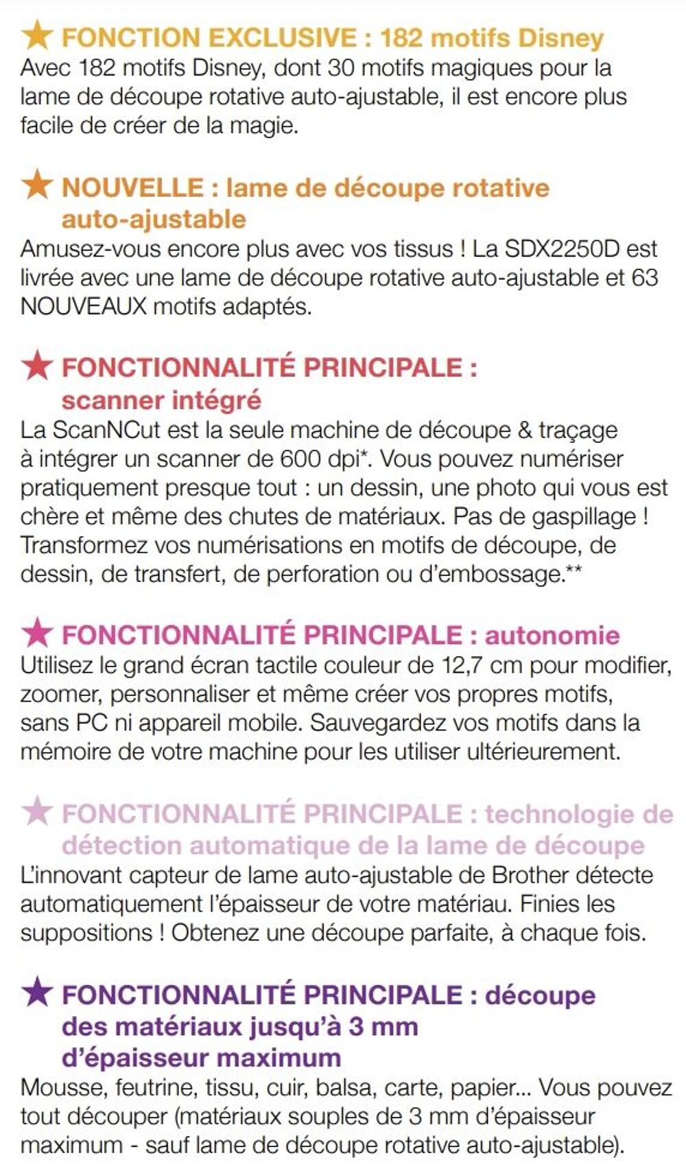 Machine de d&eacute;coupe et tra&ccedil;age BROTHER SDX2250D Disney *ScanN Matériel informatique