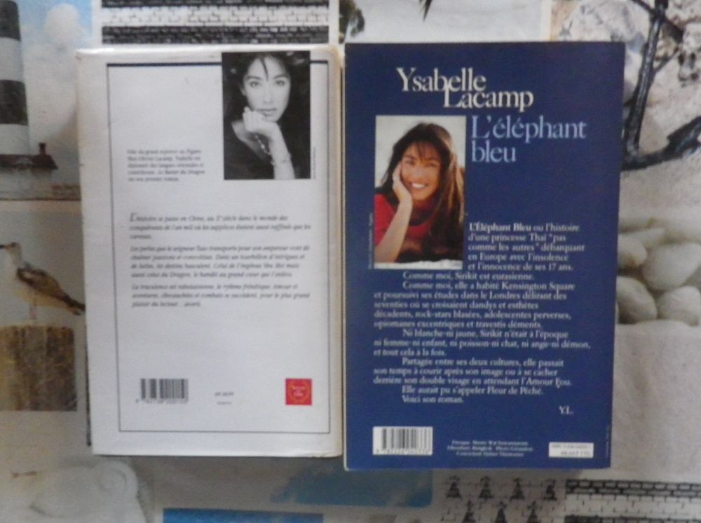 2 Ysabelle LACAMP : LE BAISER DU DRAGON et L'ELEPHANT BLEU Livres et BD