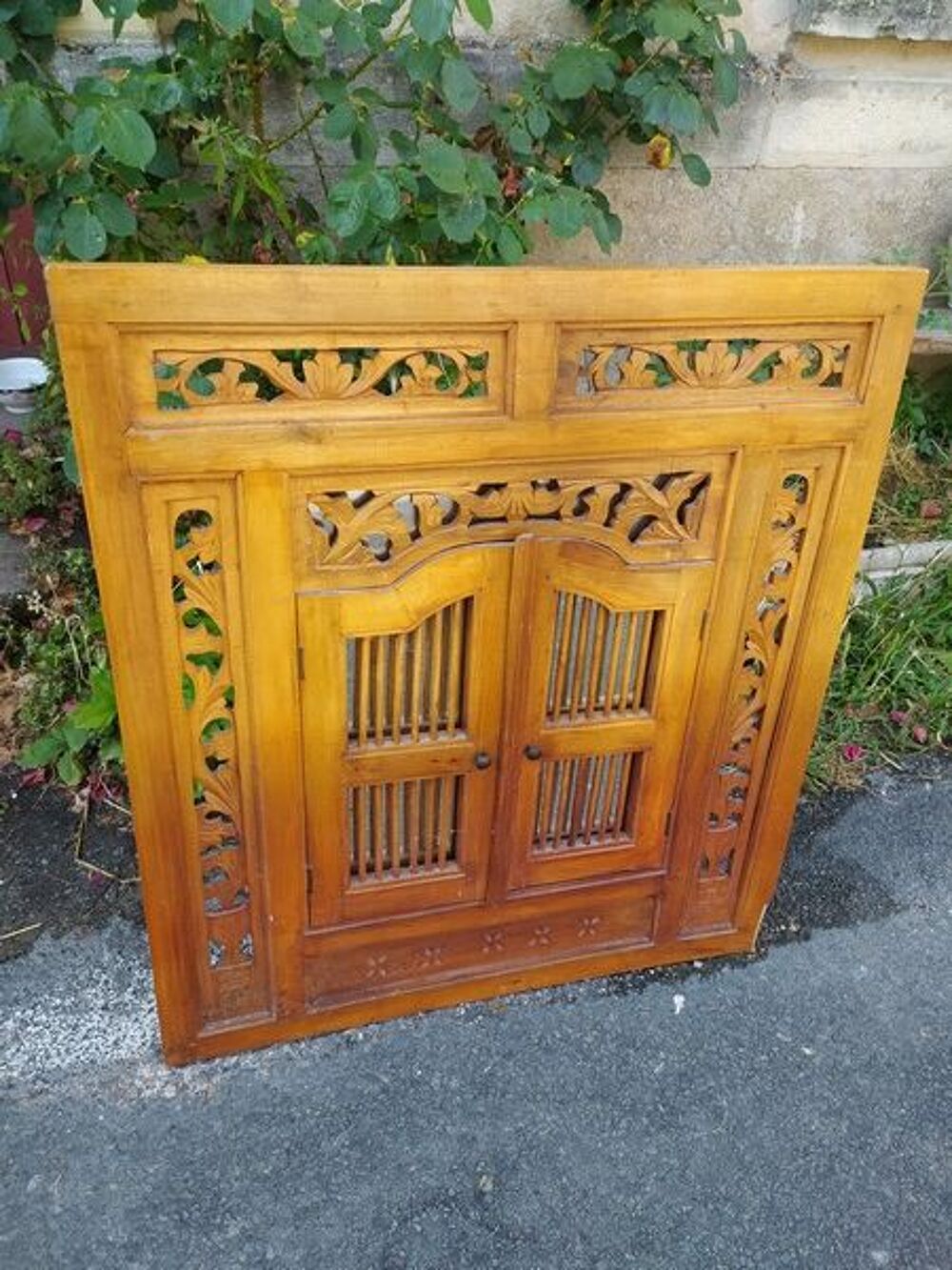 Grand Miroir &agrave; Volets D&eacute;cor Bois Sculpt&eacute; Meubles