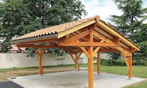 Carport bois pour 2 véhicules 5x6m Neuf 1378 Autouillet (78)