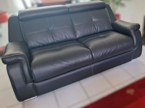 Canapé contemporain cuir noir 600 Bordeaux (33)