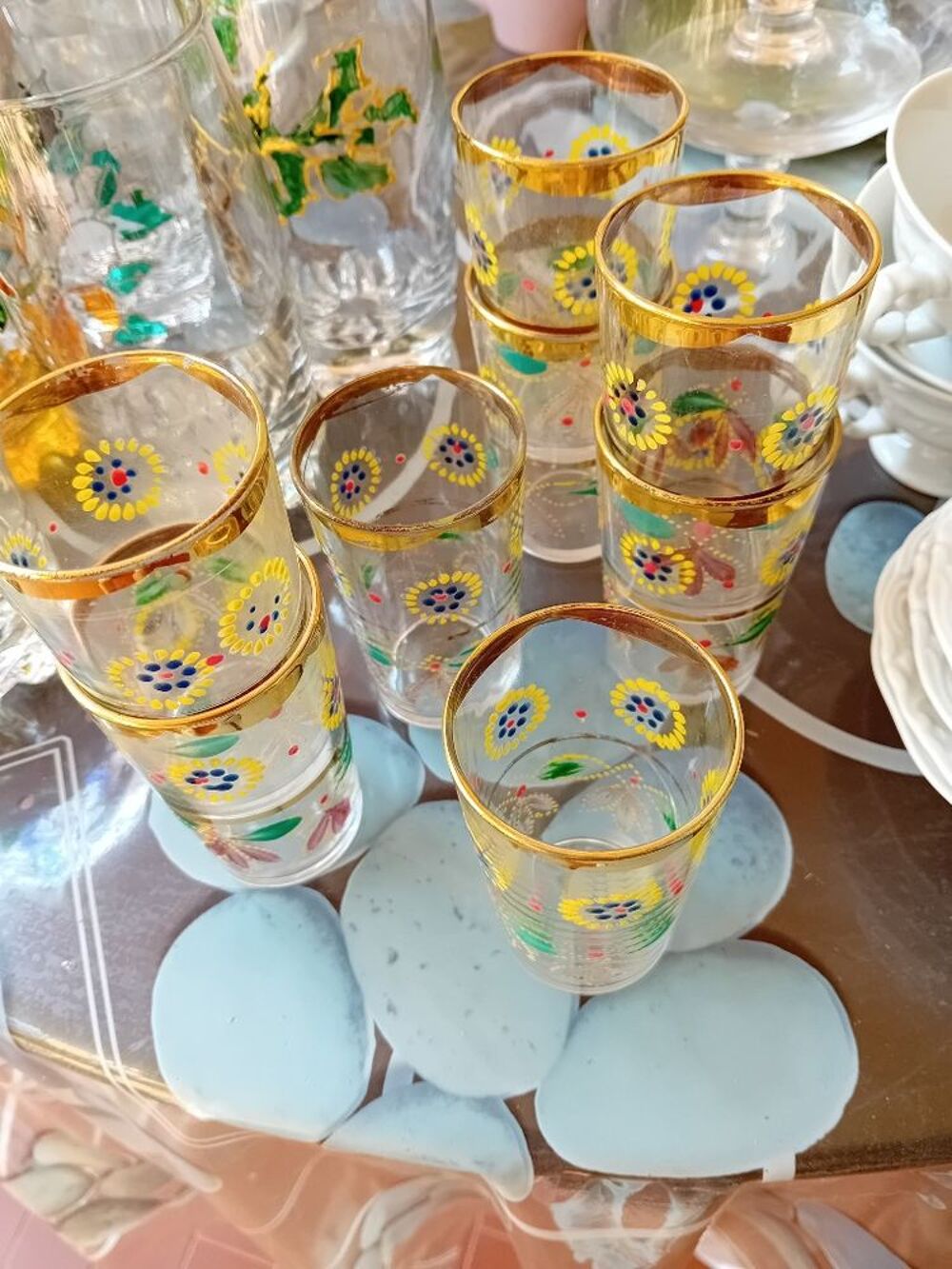 Verres &agrave; th&eacute; d&eacute;cors marocains Décoration