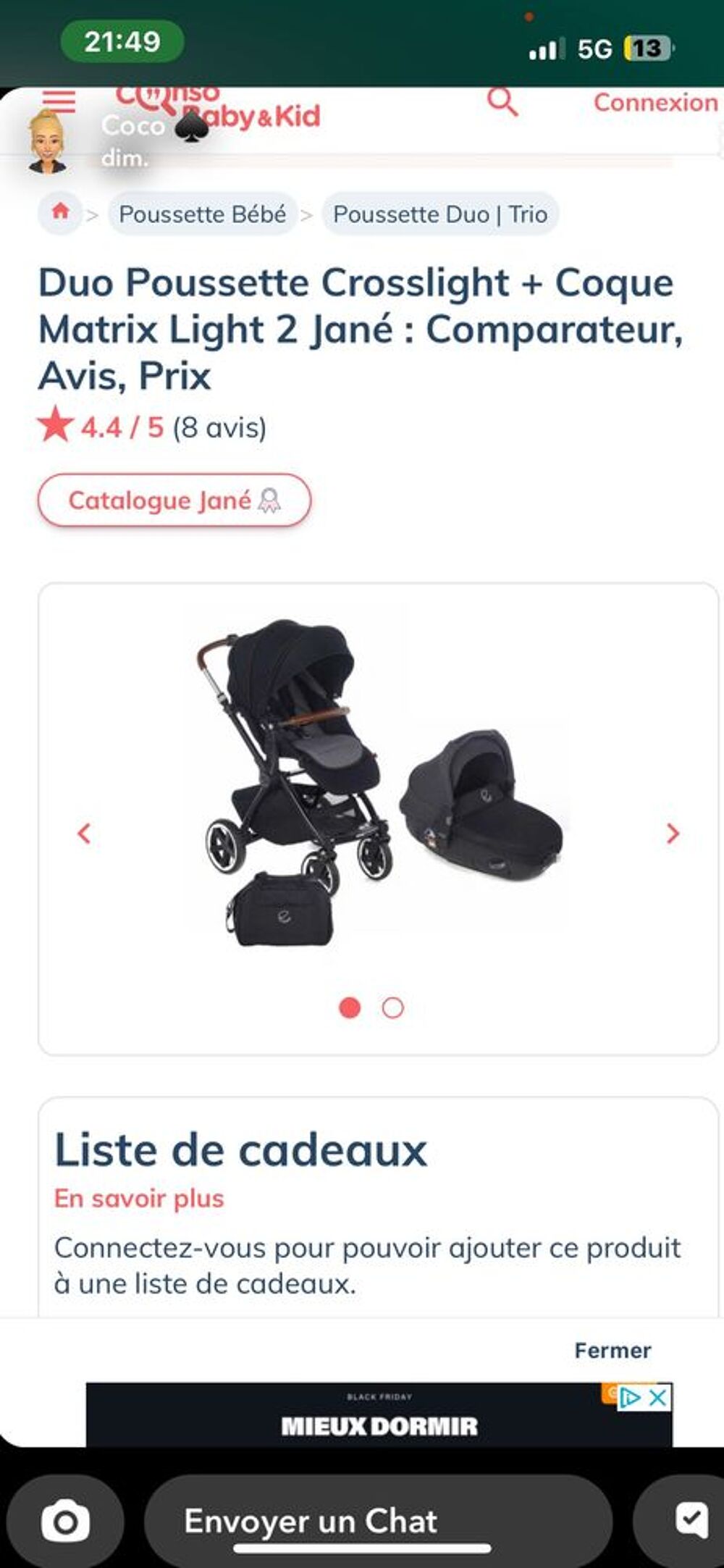 poussette balancelle sac Mobilier enfants