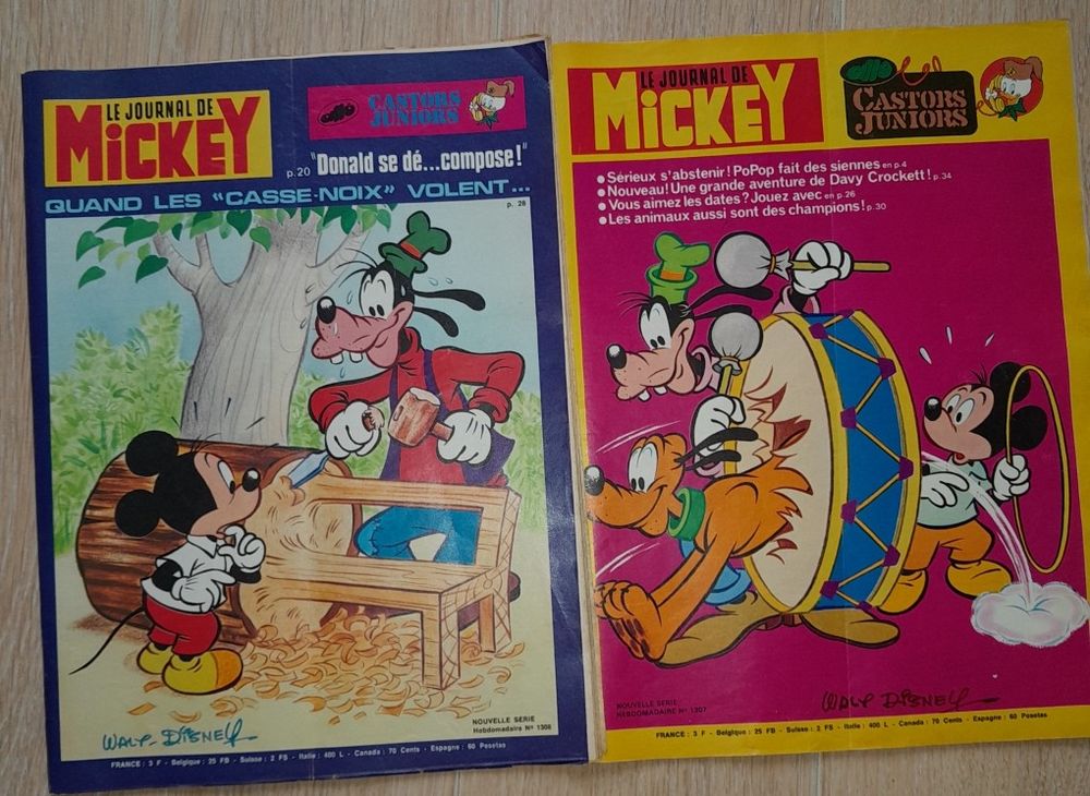 Lot de 2 Journaux de Mickey . Bon &Eacute;tat Livres et BD