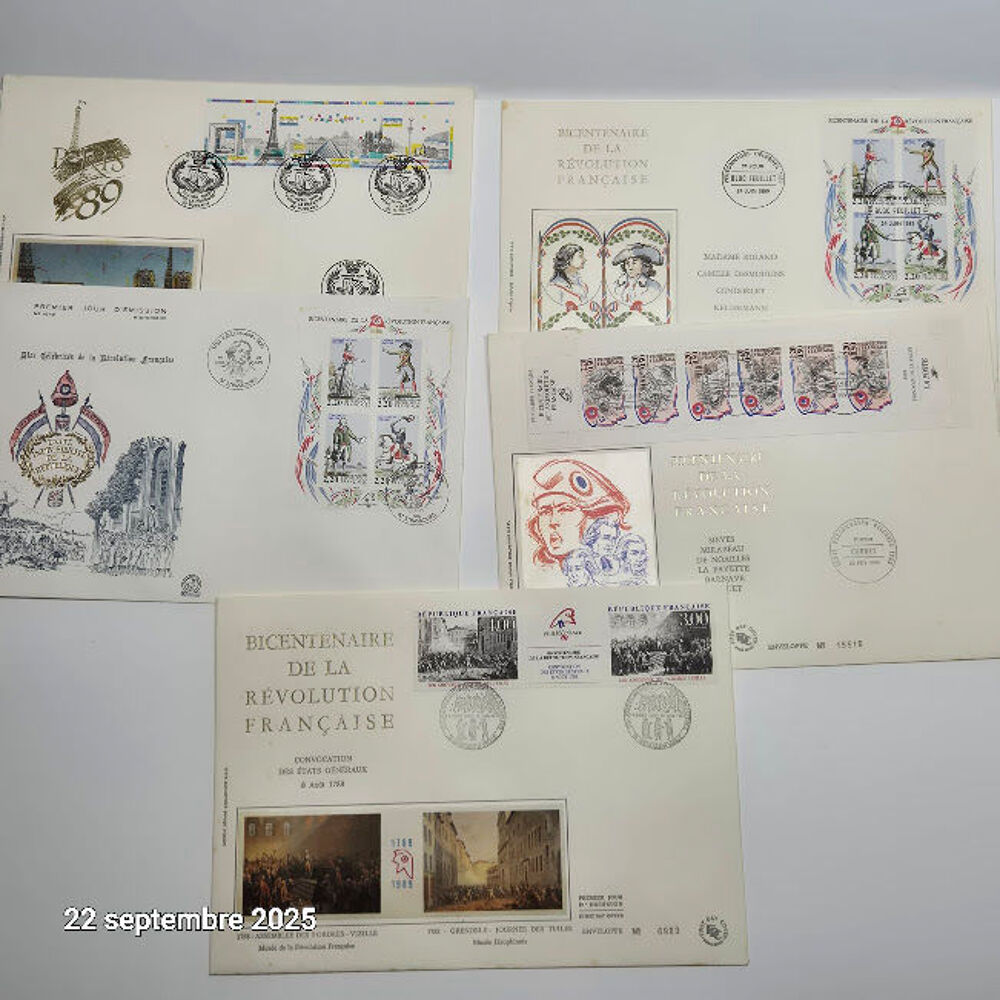  souvenirs philat&eacute;liques du bicentenaire sur la r&eacute;volution f 