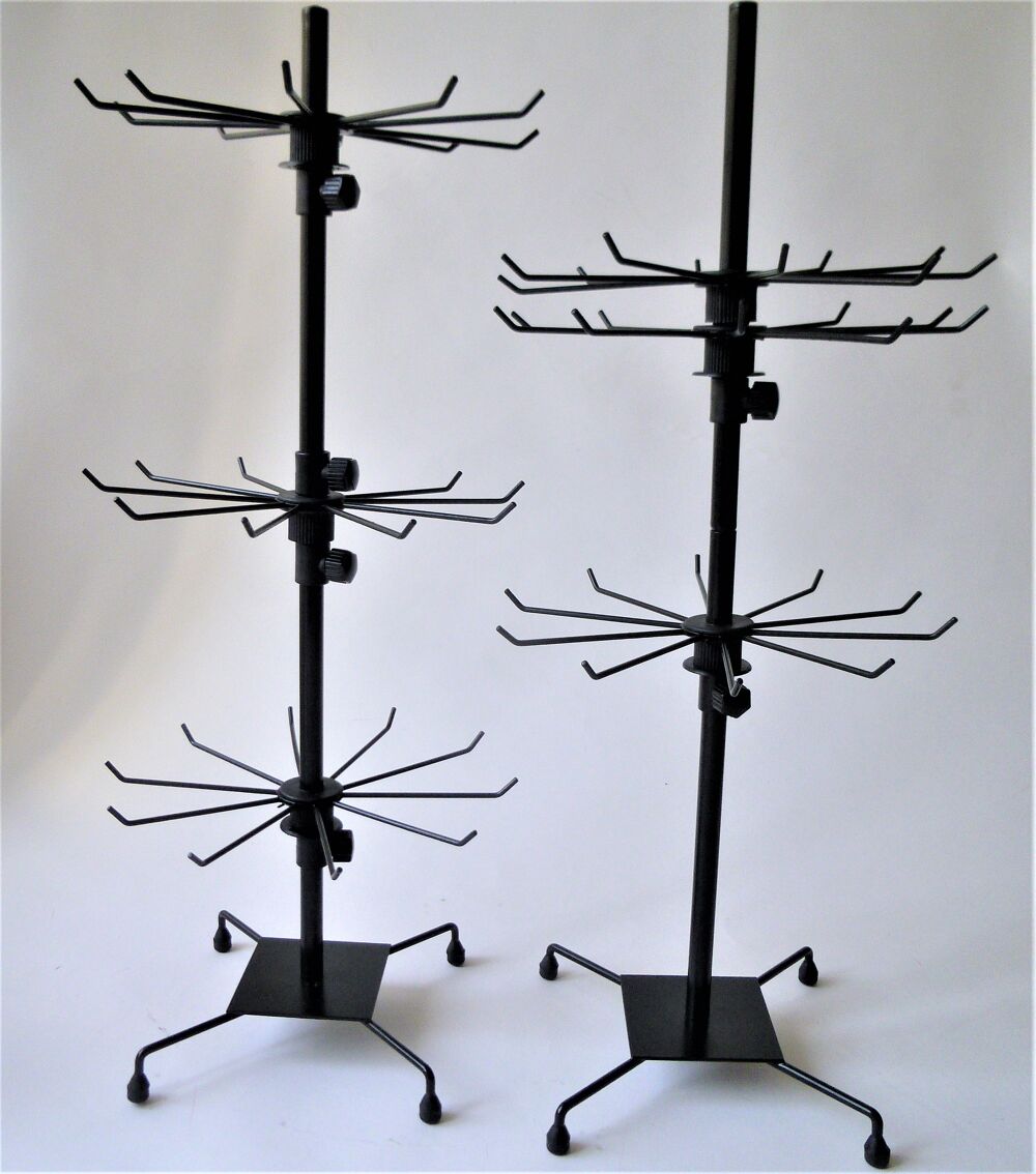 PRESENTOIR ACCESSOIRES TOURNIQUET EN ACIER NOIR LOT DE 2 Meubles