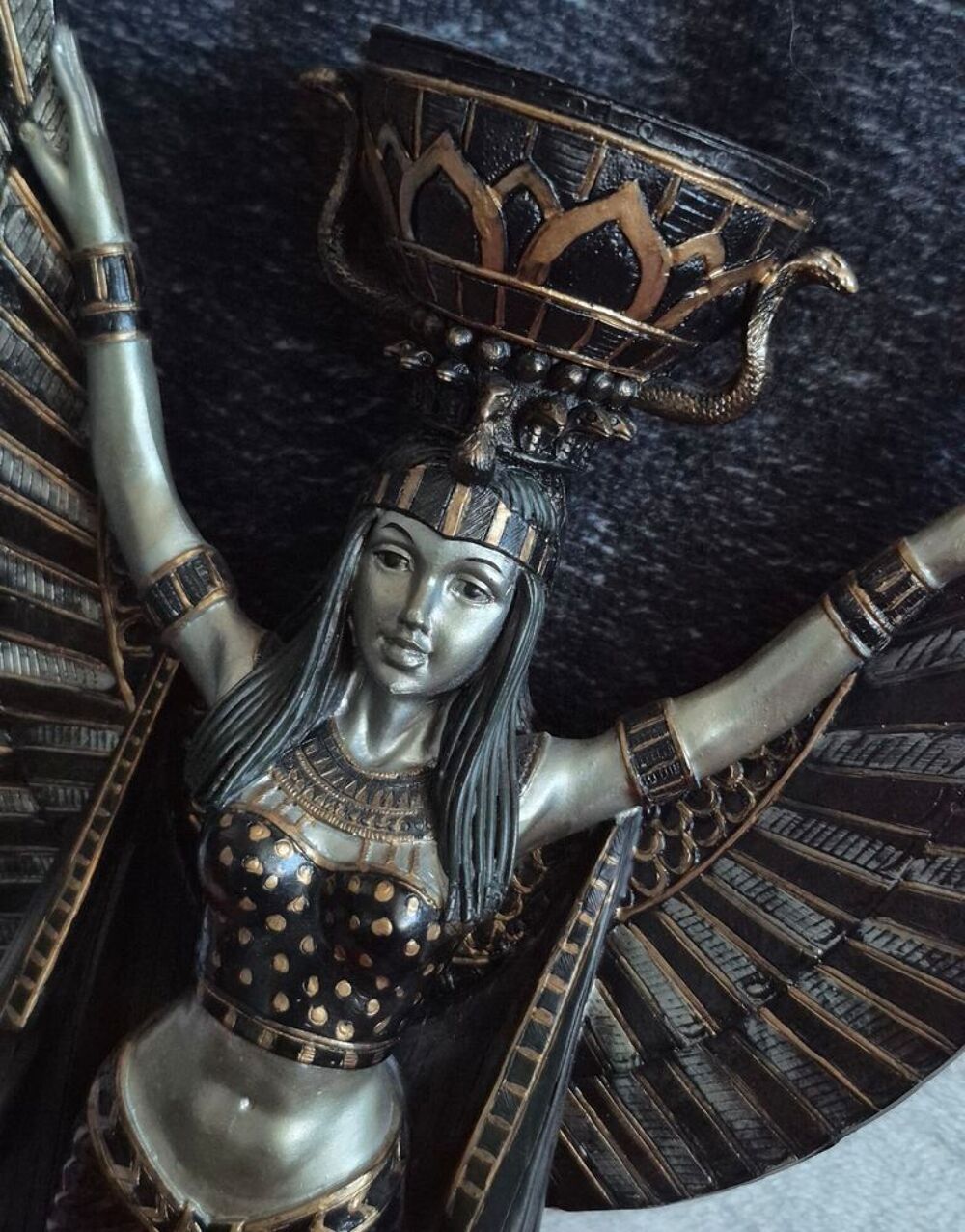 Statuette porte bougie &Eacute;gyptienne Isis Décoration