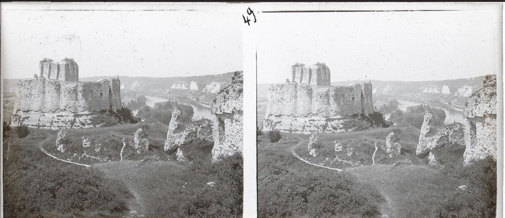 Boite 10 Vues Positifs St&eacute;r&eacute;os Les Andelys Ch&acirc;teau Normandie 