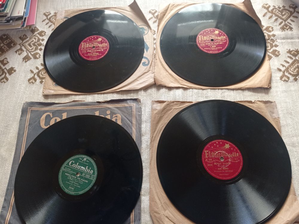 DISQUES VINYL 78 TOURS X 4 Audio et hifi