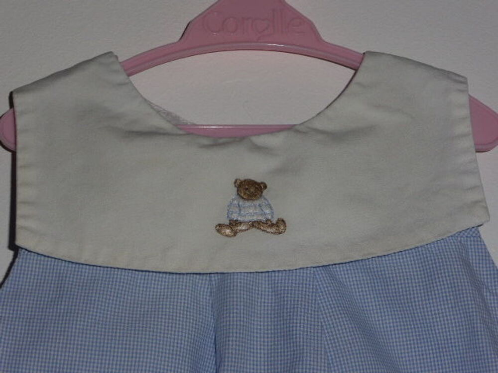 Jacadi Barboteuse &eacute;t&eacute; vichy bleu ourson 6 mois Vêtements enfants