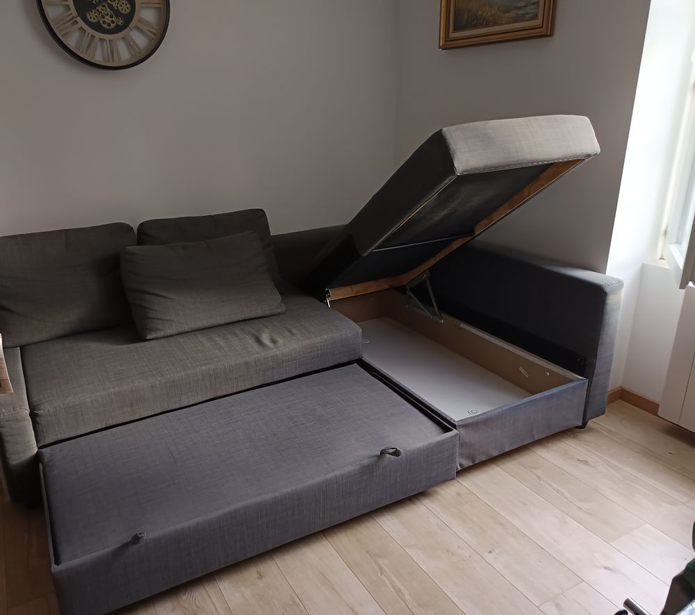 Canap&eacute; convertible angle+rangement, Skiftebo gris fonc&eacute;
Meubles