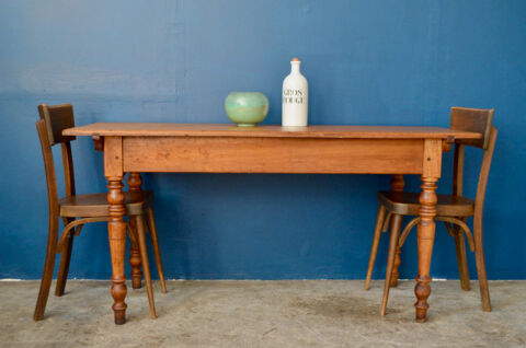 Table de bistrot vintage bohème ancienne ferme en bois 750 Wintzenheim (68)