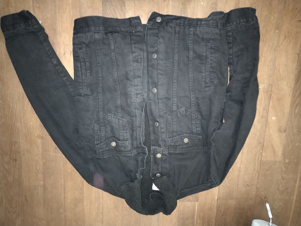 Veste en jean noir Vêtements