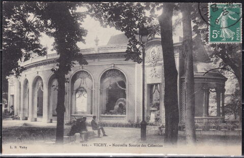 Timbres-CPA-carte postale- VICHY (03) Nouvelle source des C 3 Lyon 5 (69)