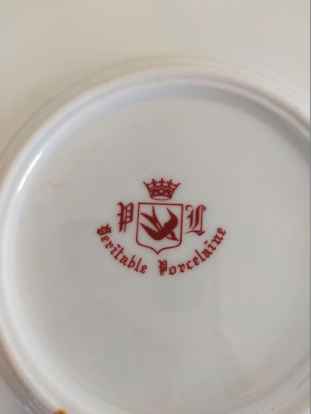 Plat de service porcelaine rond ancien plat Dcoration