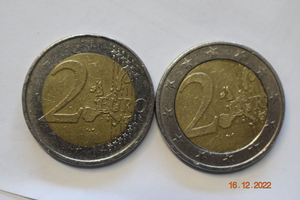 pi&egrave;ce de 2 euros allemande faut&eacute;e ,&eacute;toiles cot&eacute; pile invers&eacute; 
