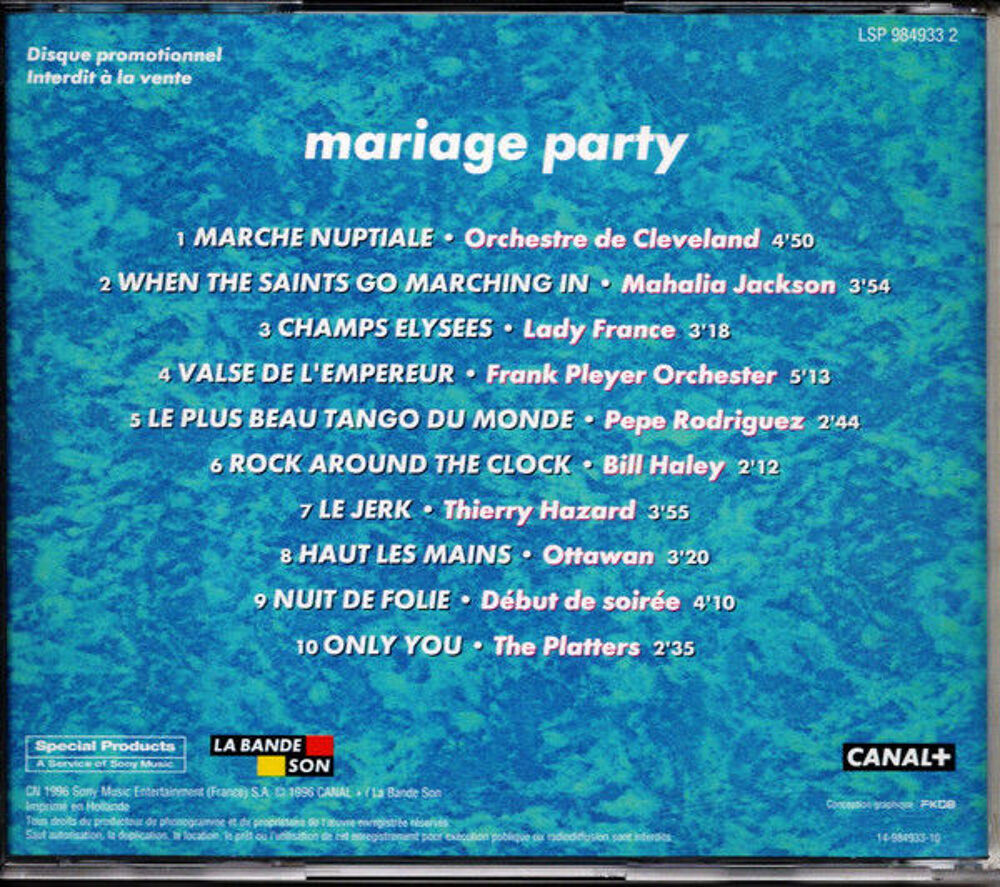 cd Mariage Party (etat neuf) CD et vinyles
