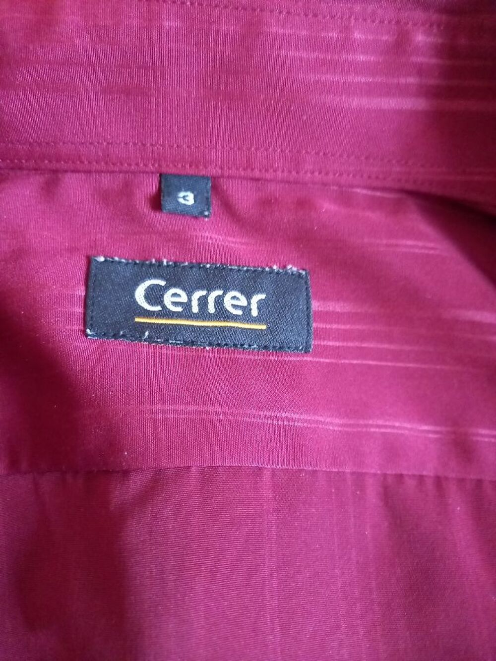 Chemise manches longues couleur bordeaux marque Cerrer T3 Vêtements