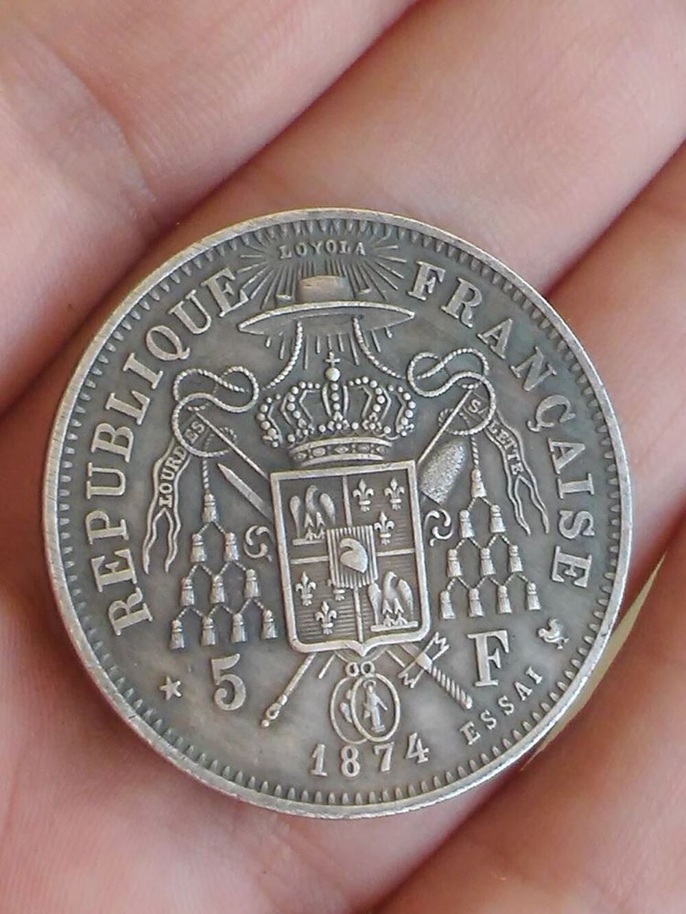 pi&egrave;ce monnaie 5 francs 1874 Mac-Mahon I septennat Essai 
