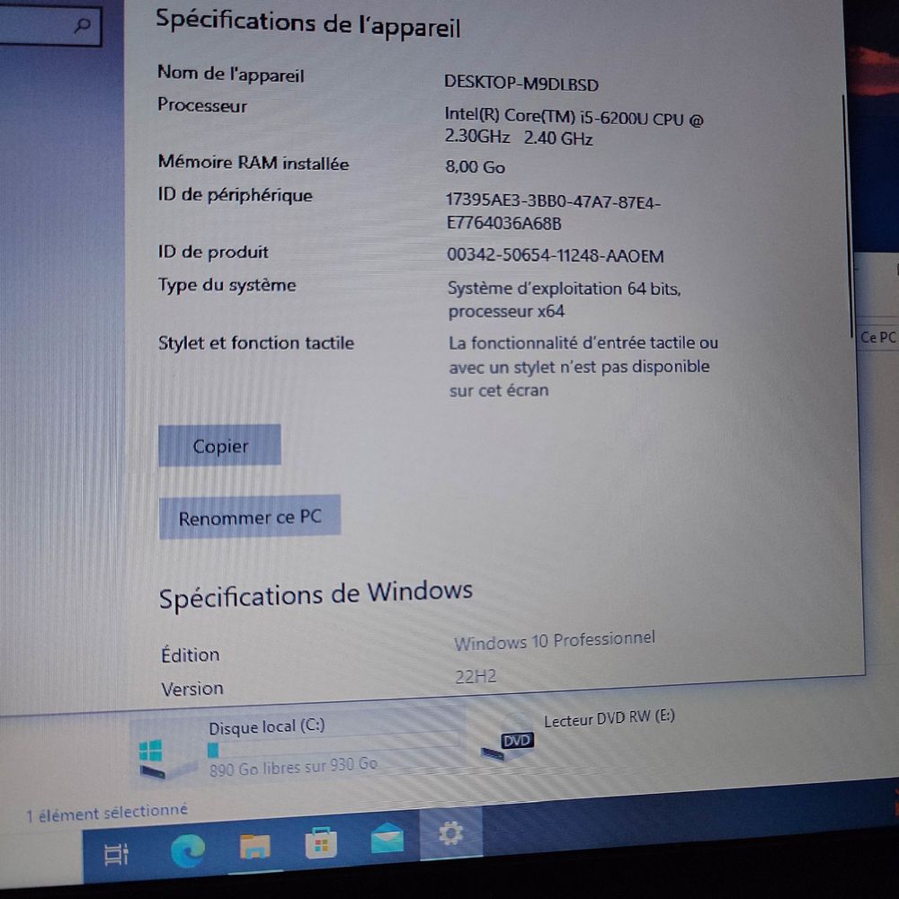Pc Portable TOSHIBA Satellite Pro Intel core i5 8Go ram 1To Matériel informatique