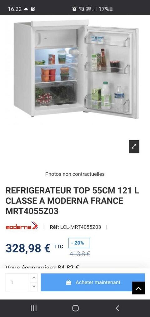 r�frig�rateur cong�lateur neuf 150 Valenciennes (59)