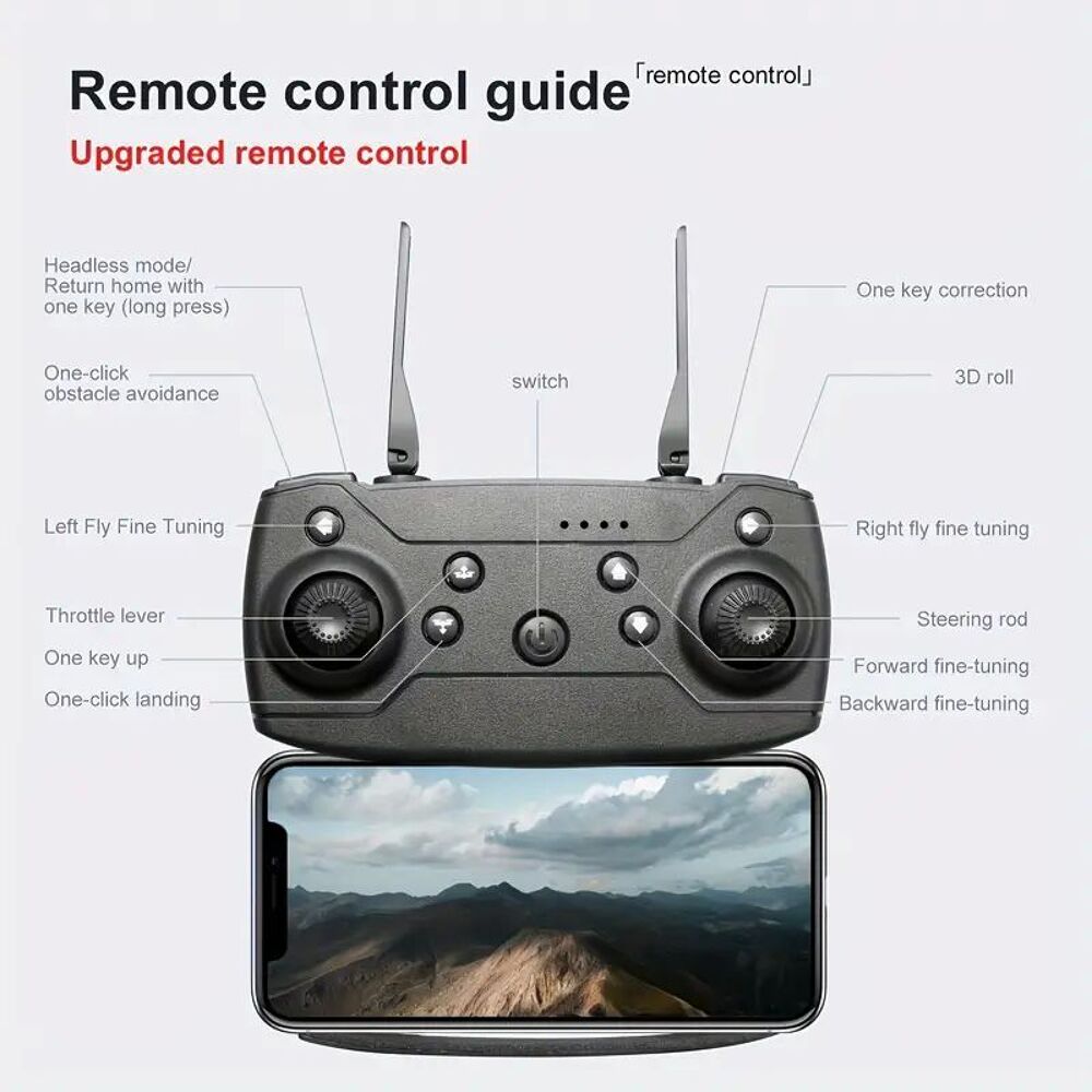 Drone E99 NOVA avec Double Cam&eacute;ra HD, Rotation 360&deg; Photos/Video/TV