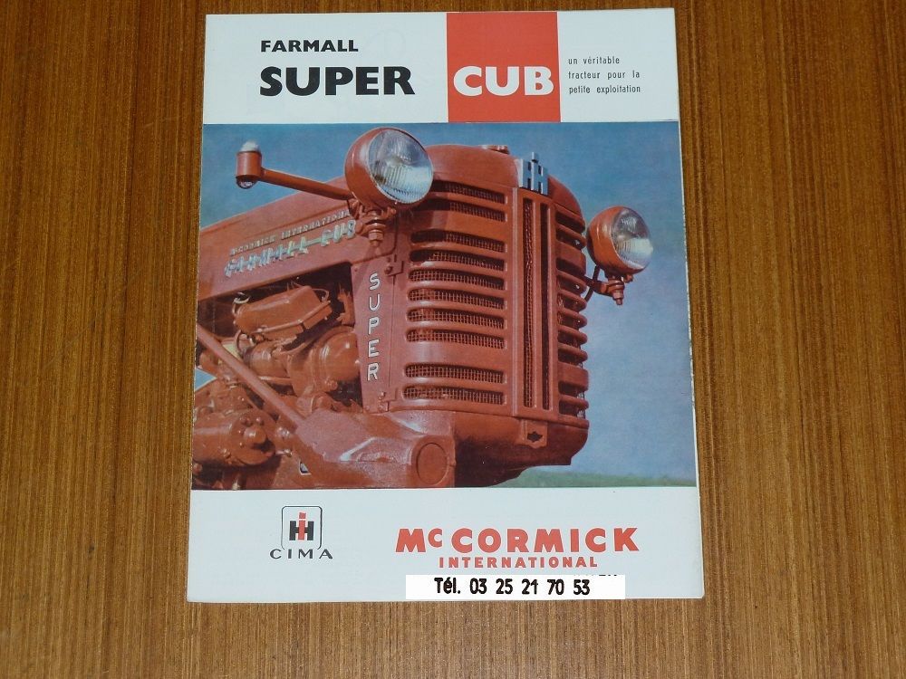 Prospectus tracteur Mac CORMICK FARMALL SUPER CUB 
